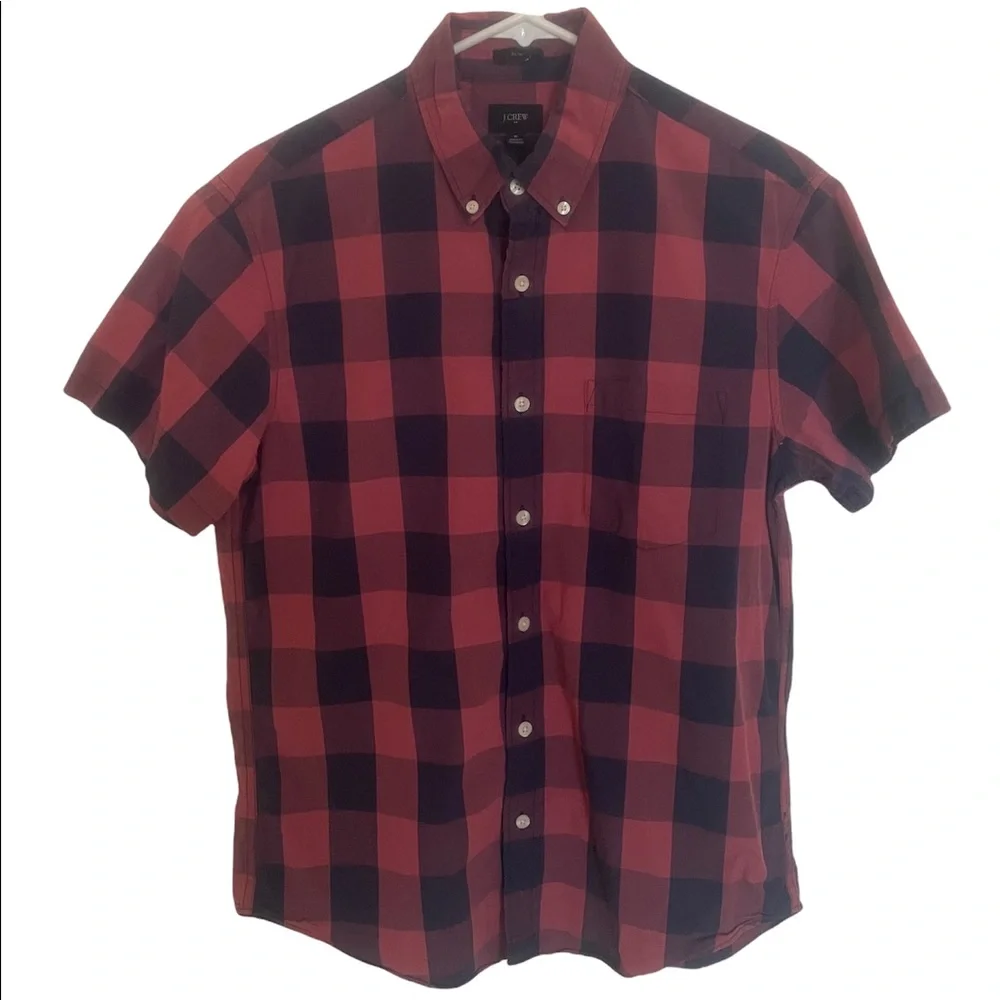 J Crew Factory buffalo plaid slim fit casual button down shirt